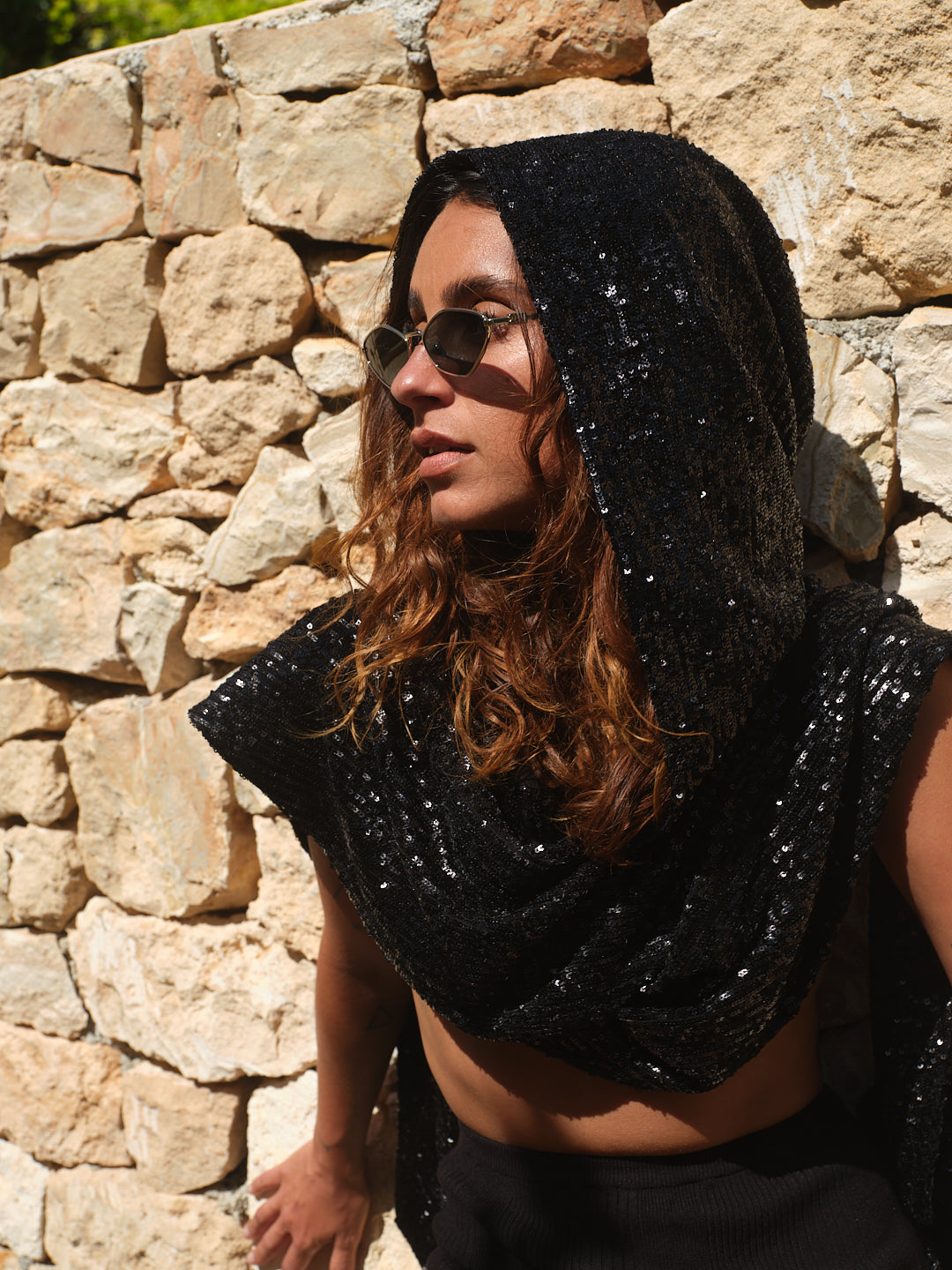 ANYMALAB Paris - Nyra Hood - Black Sequin Edition - Black colour - Limited Edition