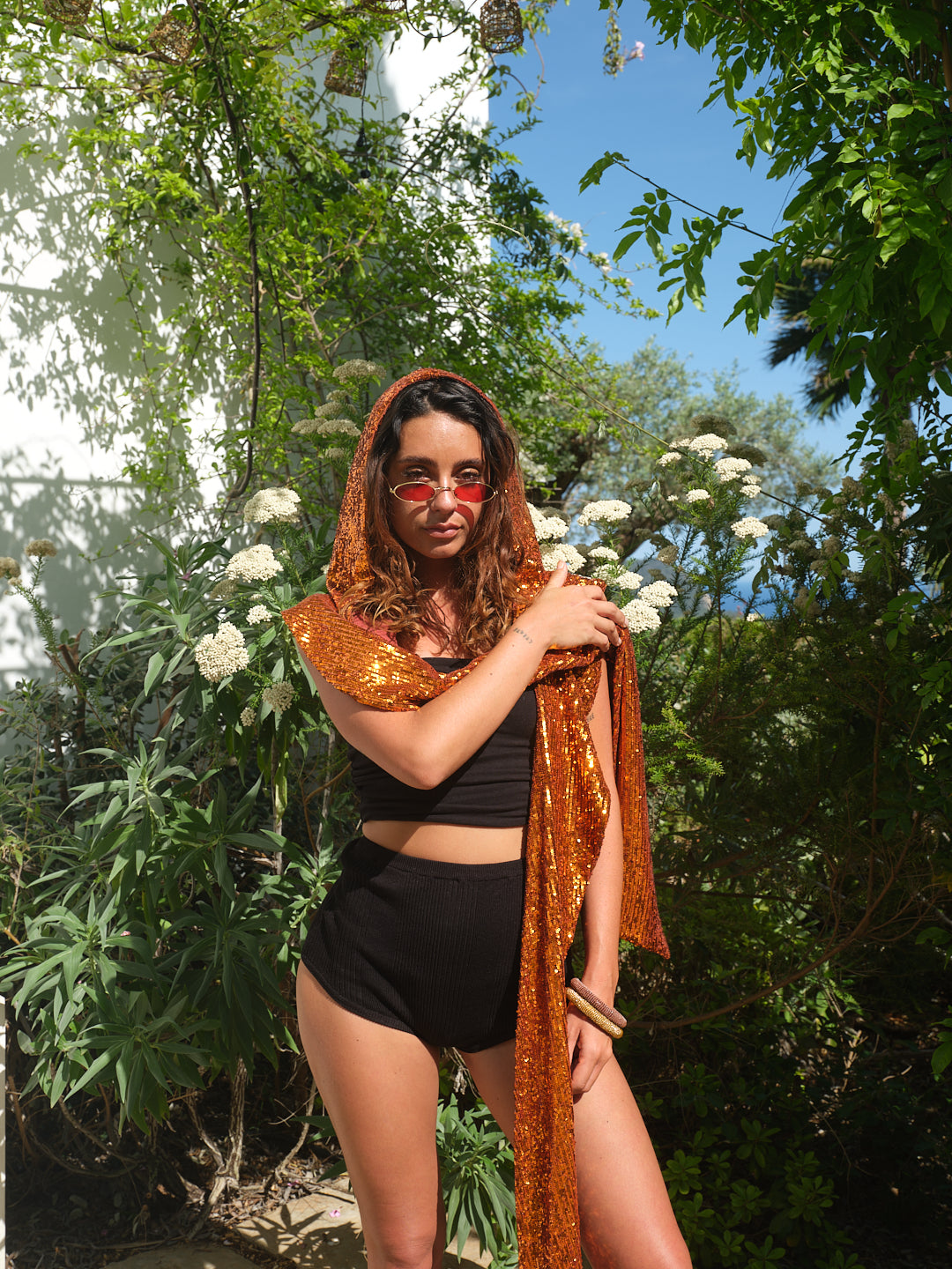 ANYMALAB Paris - Roya Hood - Sequin Special Edition - orange colour - Limited Edition