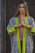 Anymalab Paris - Green wild zebra kimono - handmade - limited edition - unisex