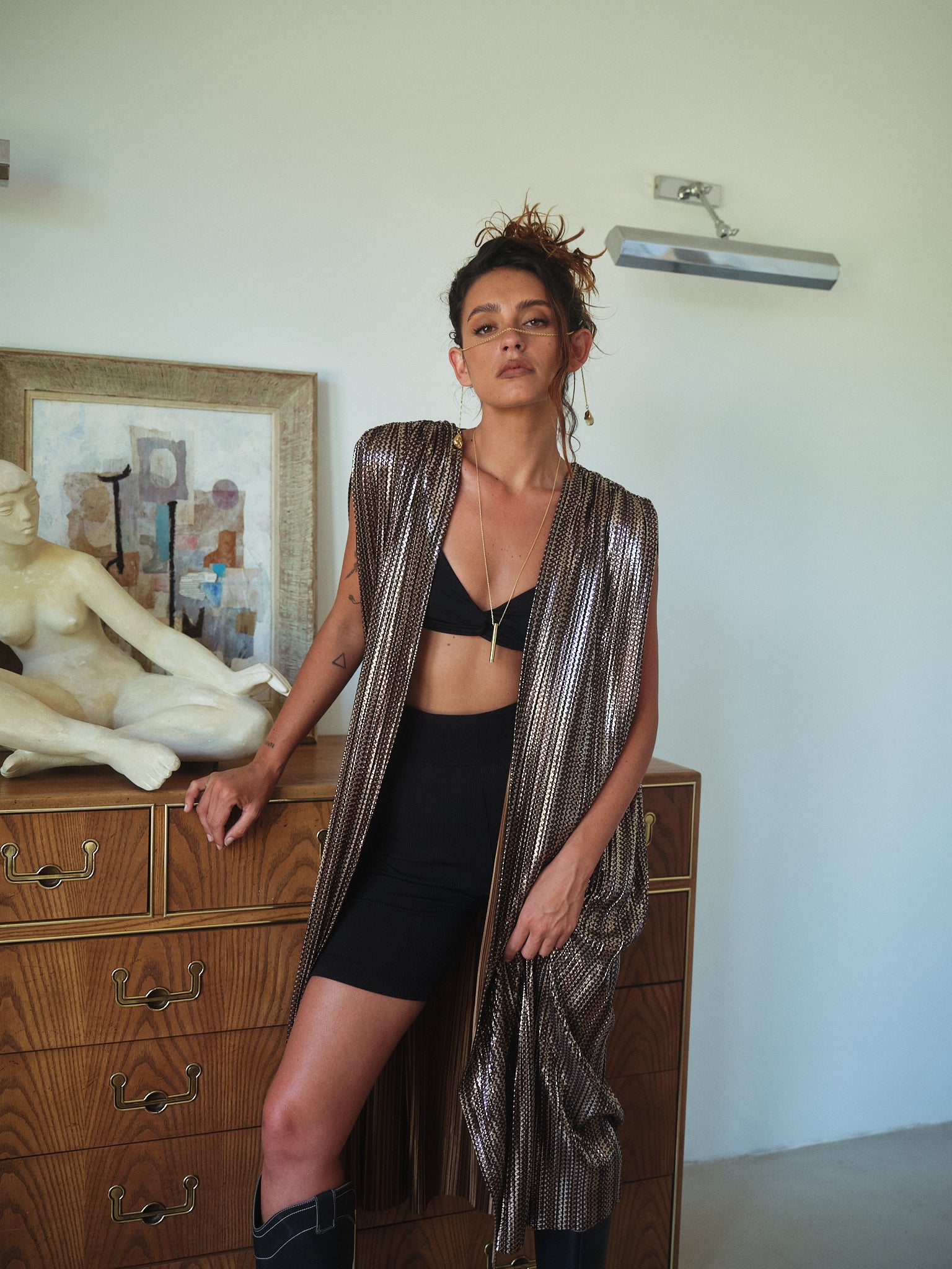 ANYMALAB Paris Desert Moon Kimono - bronze and gold - Unisex - handmade - Limited Edition