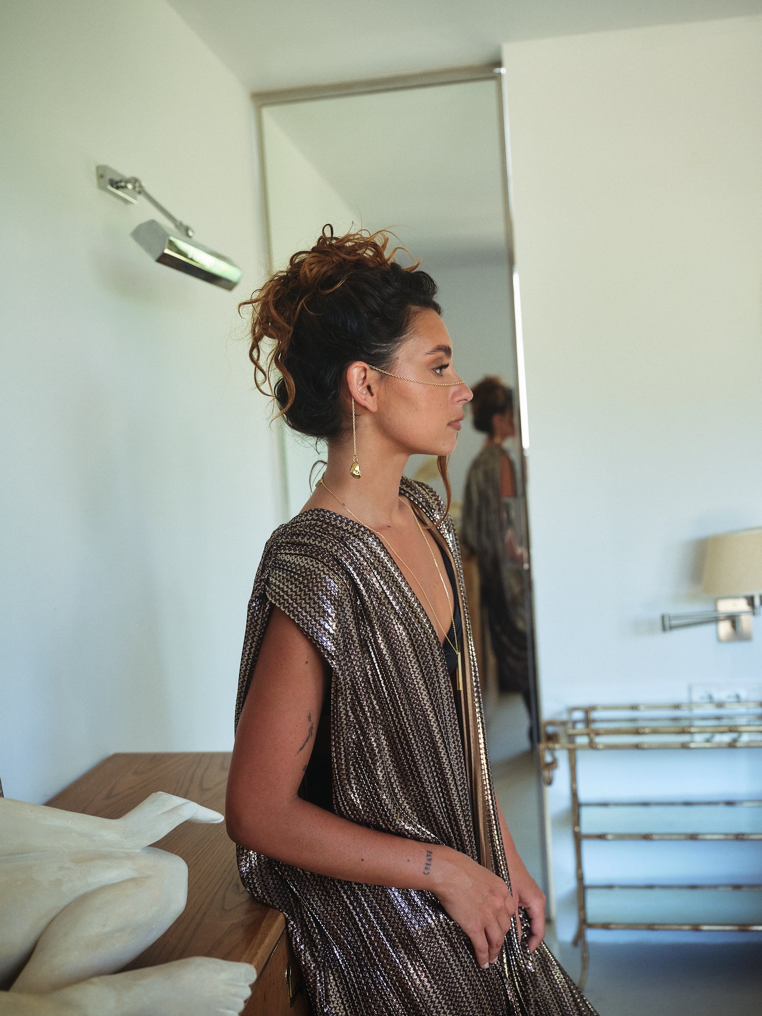 ANYMALAB Paris Desert Moon Kimono - bronze and gold - Unisex - handmade 