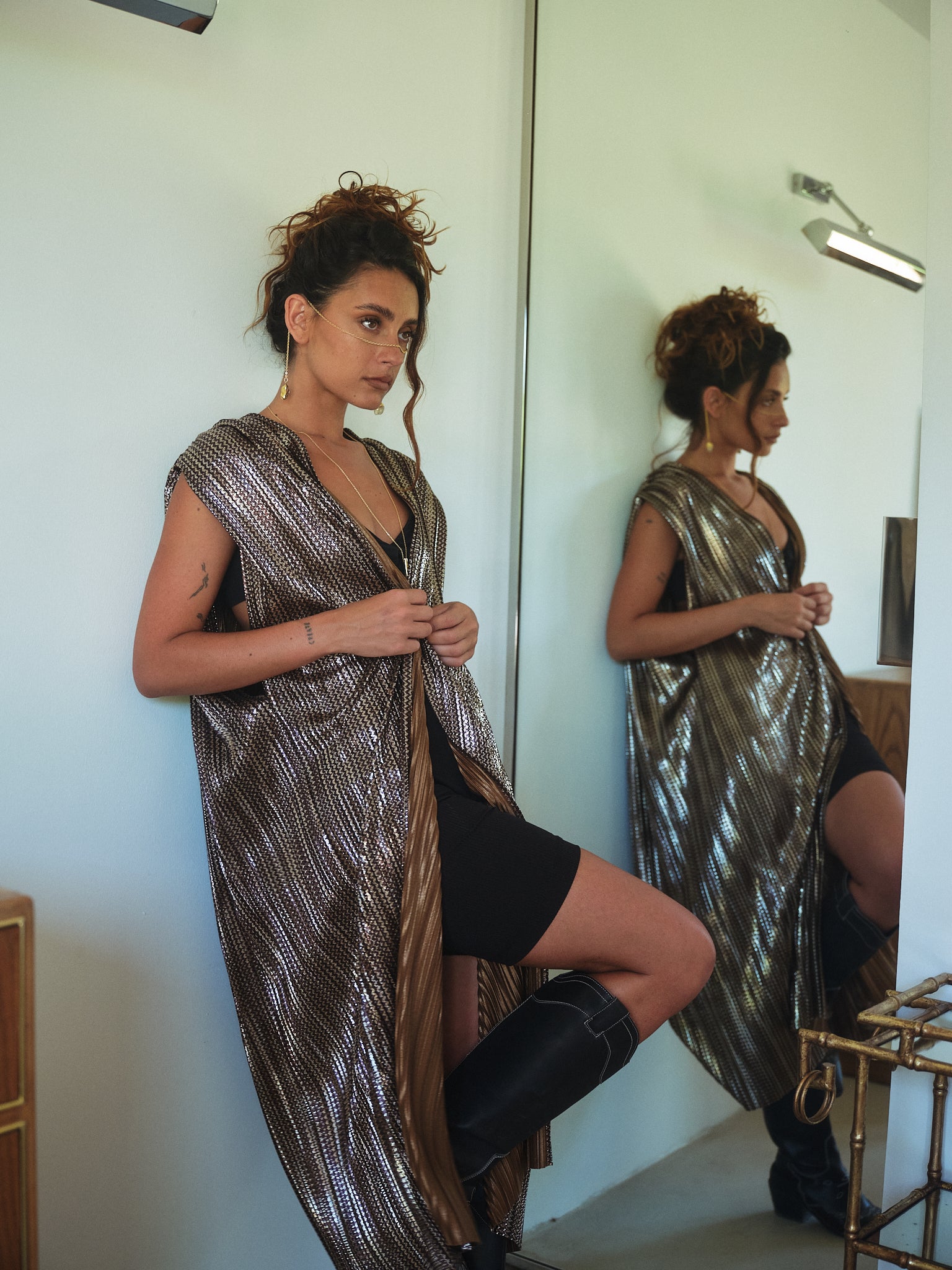 ANYMALAB Paris Desert Moon Kimono - bronze and gold - Unisex - handmade 