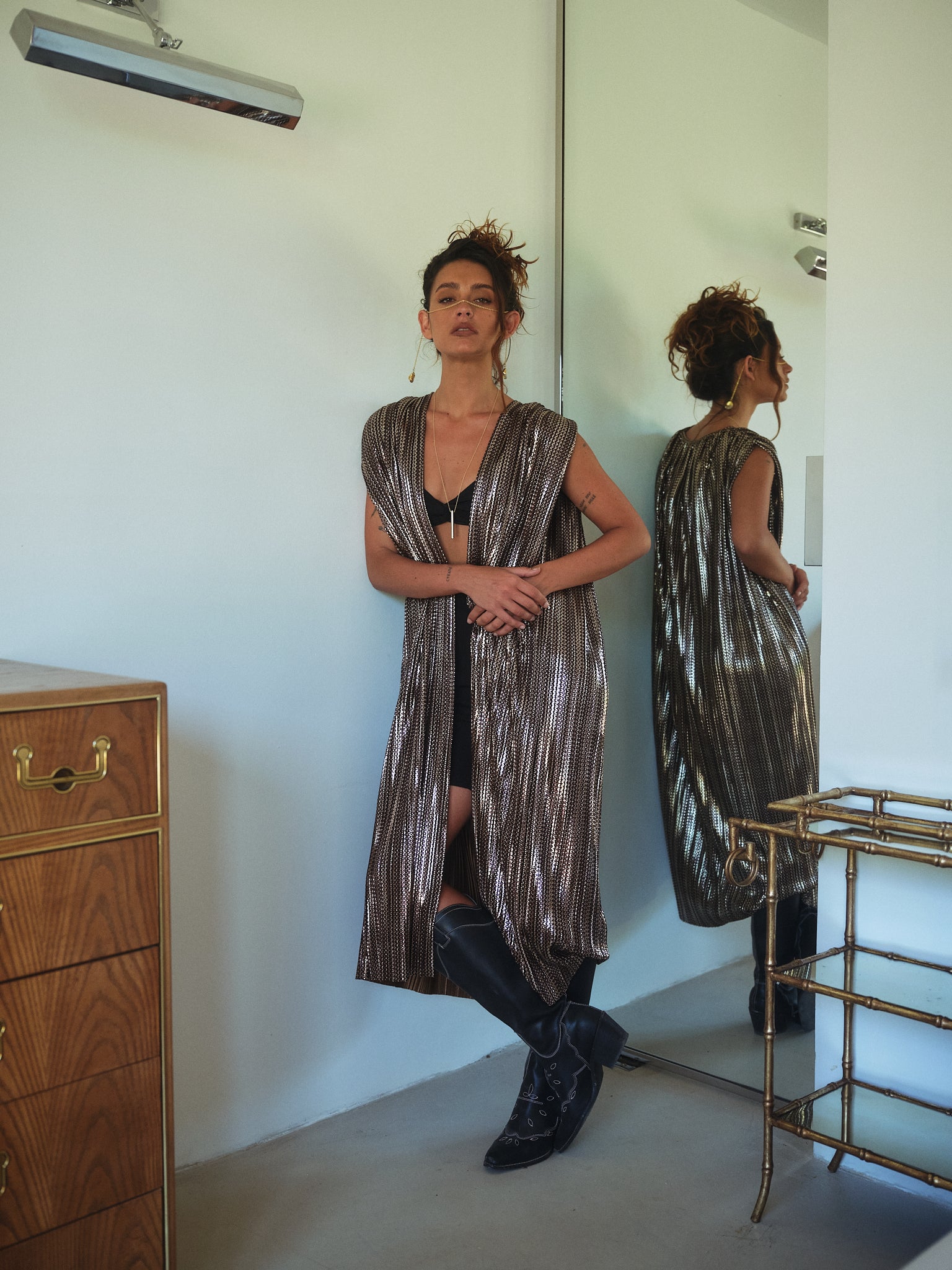 ANYMALAB Paris Desert Moon Kimono - bronze and gold - Unisex - handmade 