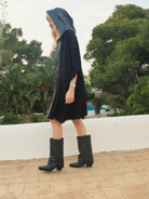 ANYMALAB Paris Goat - Black Hooded Kimono - Unisex fashion