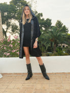 ANYMALAB Paris Goat - Black Hooded Kimono - Unisex fashion