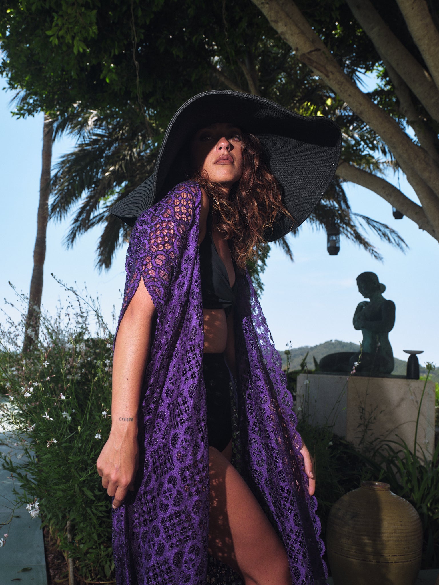 ANYMALAB Paris - Lace Cape – Laced in Amethyst - purple colour - Limited Edition