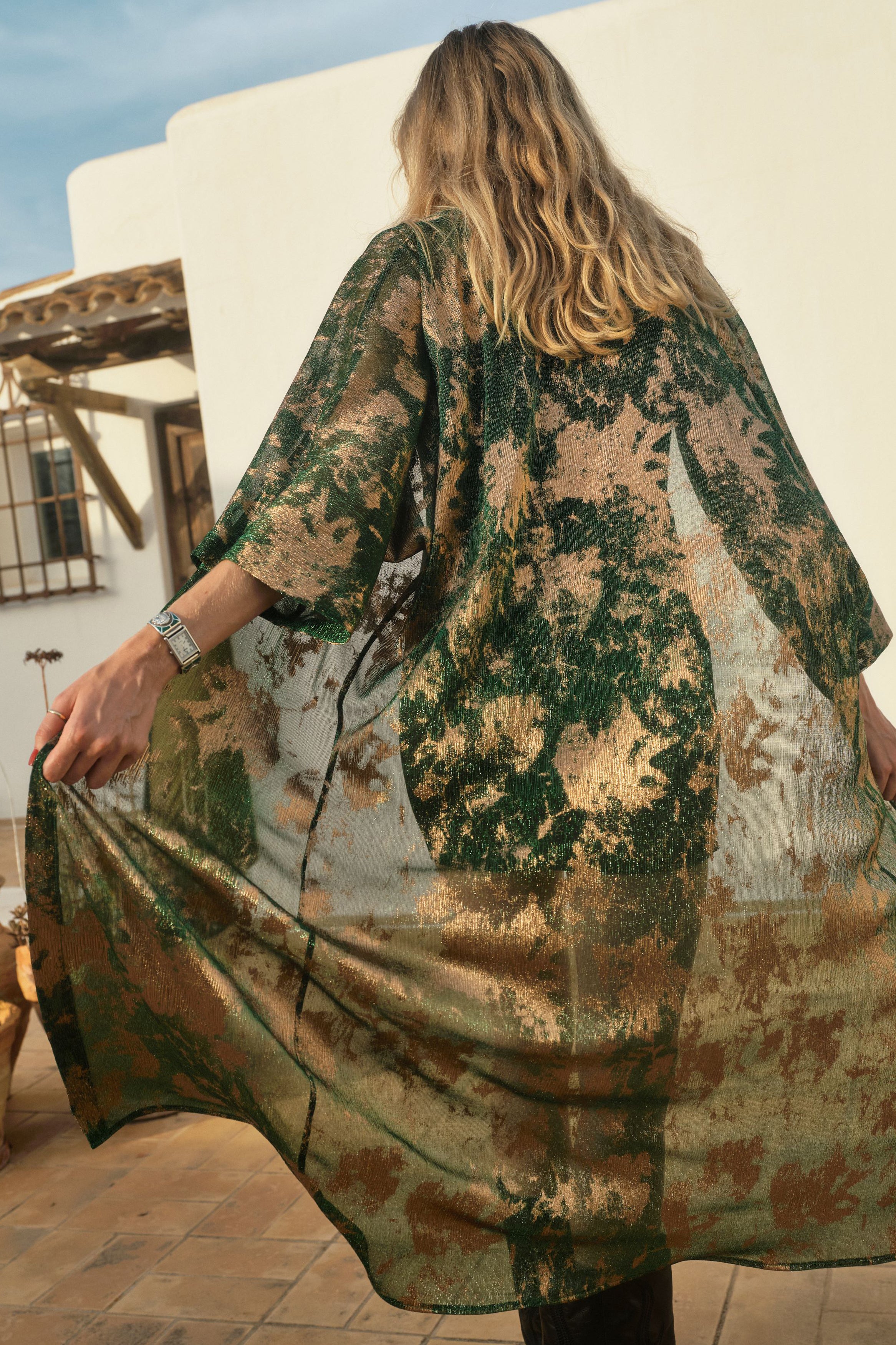 ANYMALAB Paris - Lurex_Kimono_Unakite_-_handmade_-_gold_green - limited edition
