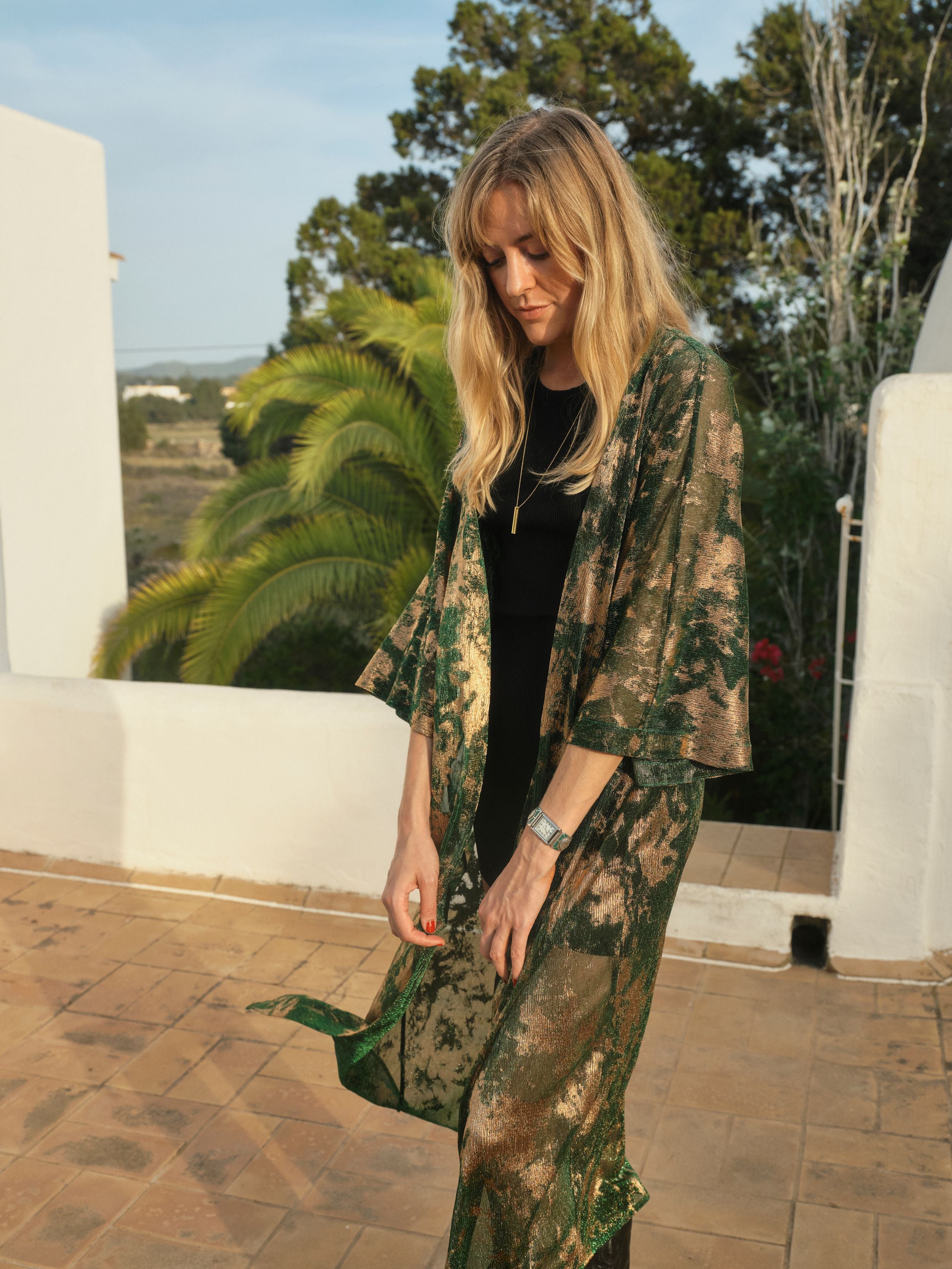 ANYMALAB Paris - Lurex_Kimono_Unakite_-_handmade_-_gold_green - limited edition