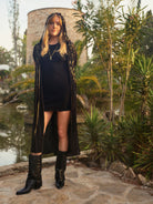 ANYMALAB Paris Mas Amor - Pleated Luxury Kimono - black and gold- Unisex fashion