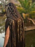 ANYMALAB Paris Mas Amor - Pleated Luxury Kimono - black and gold- Unisex fashion