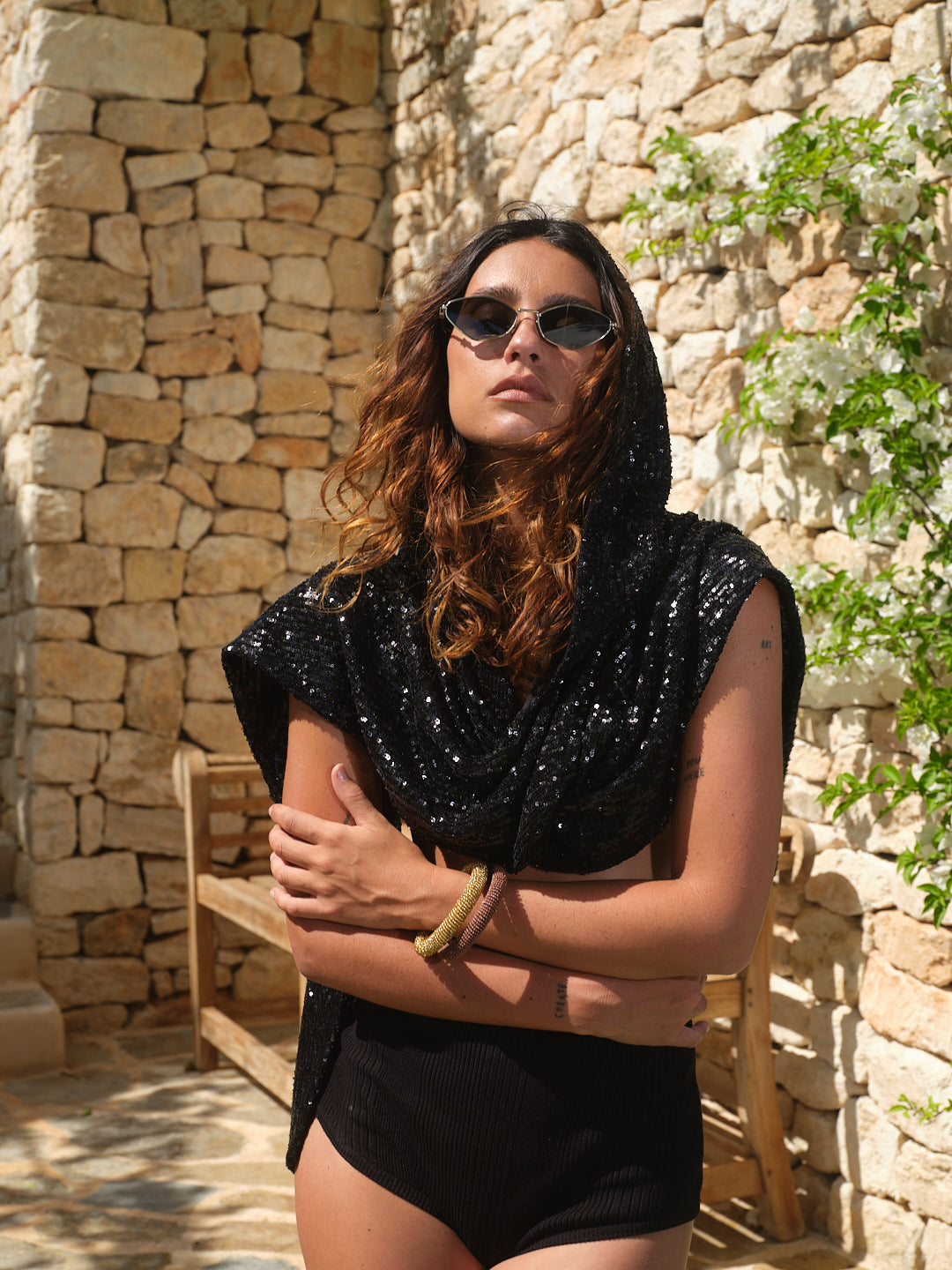 ANYMALAB Paris - Nyra Hood - Black Sequin Edition - Black colour - Limited Edition