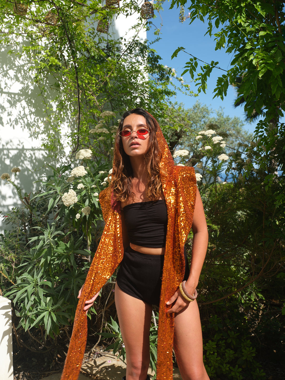 ANYMALAB Paris - Roya Hood - Sequin Special Edition - orange colour - Limited Edition