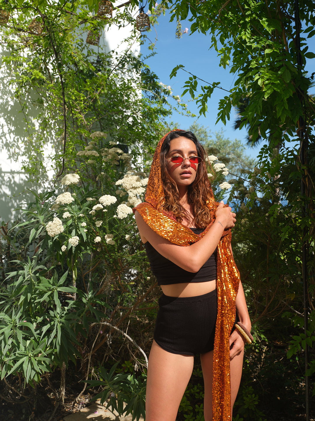 ANYMALAB Paris - Roya Hood - Sequin Special Edition - orange colour - Limited Edition