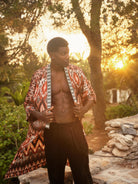 ANYMALAB Paris Trippy- Black & Red Satin Kimono - Unisex fashion