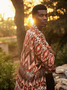 ANYMALAB Paris Trippy- Black & Red Satin Kimono - Unisex fashion